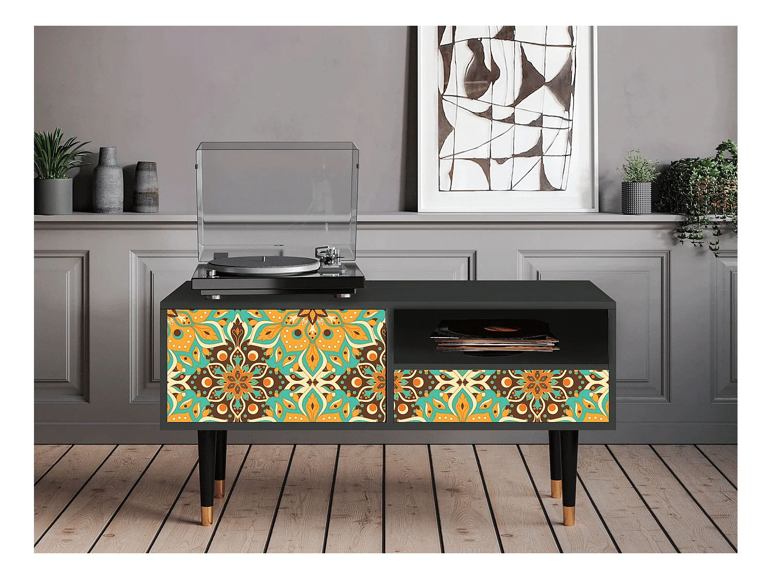 TV-meubel - 115х59х48 cm - T3 - Indian Spices, Antraciet