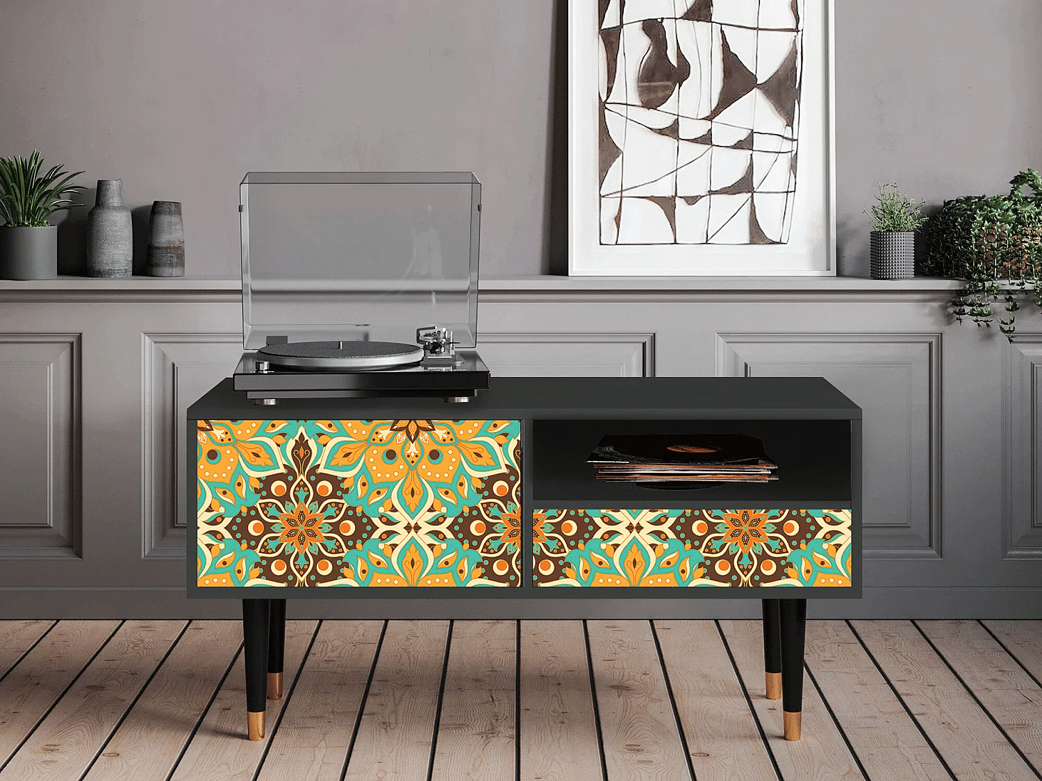 Meuble TV - 115х59х48 cm - T3 - Indian Spices, Anthracite