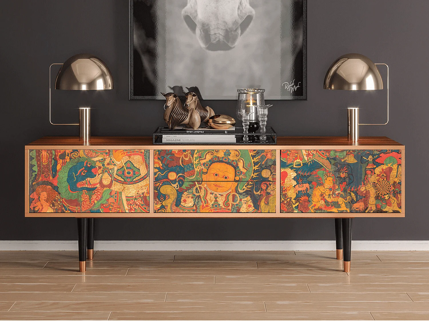 Meuble TV - 170х59х48 cm - T4 - God by Vaisravana , Noyer