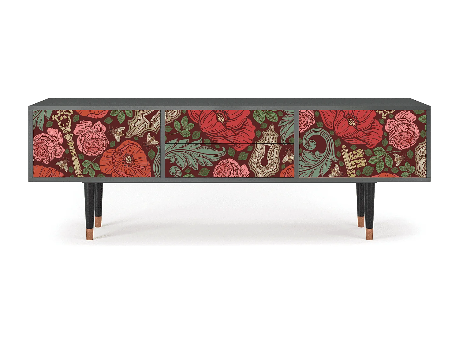 TV-Möbel - 170х59х48 cm - T4 - Poppy Garden, Anthrazit