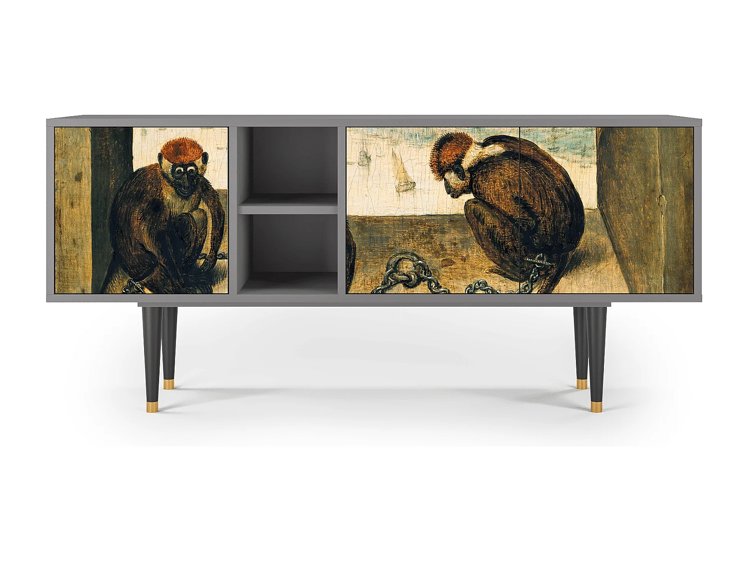 Meuble TV - 150х69х41 cm - T5 - Two Monkeys, Gris