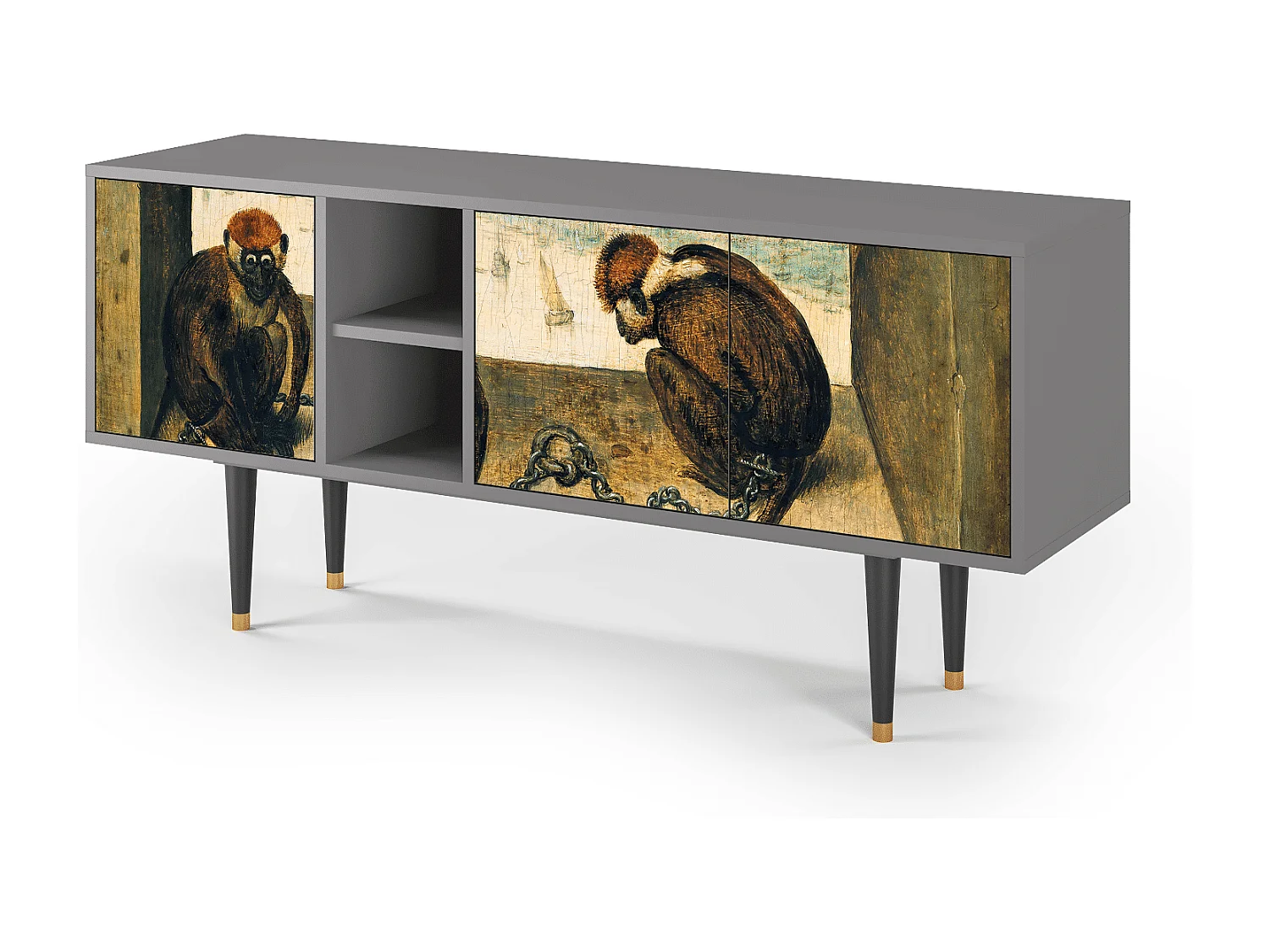 Meuble TV - 150х69х41 cm - T5 - Two Monkeys, Gris