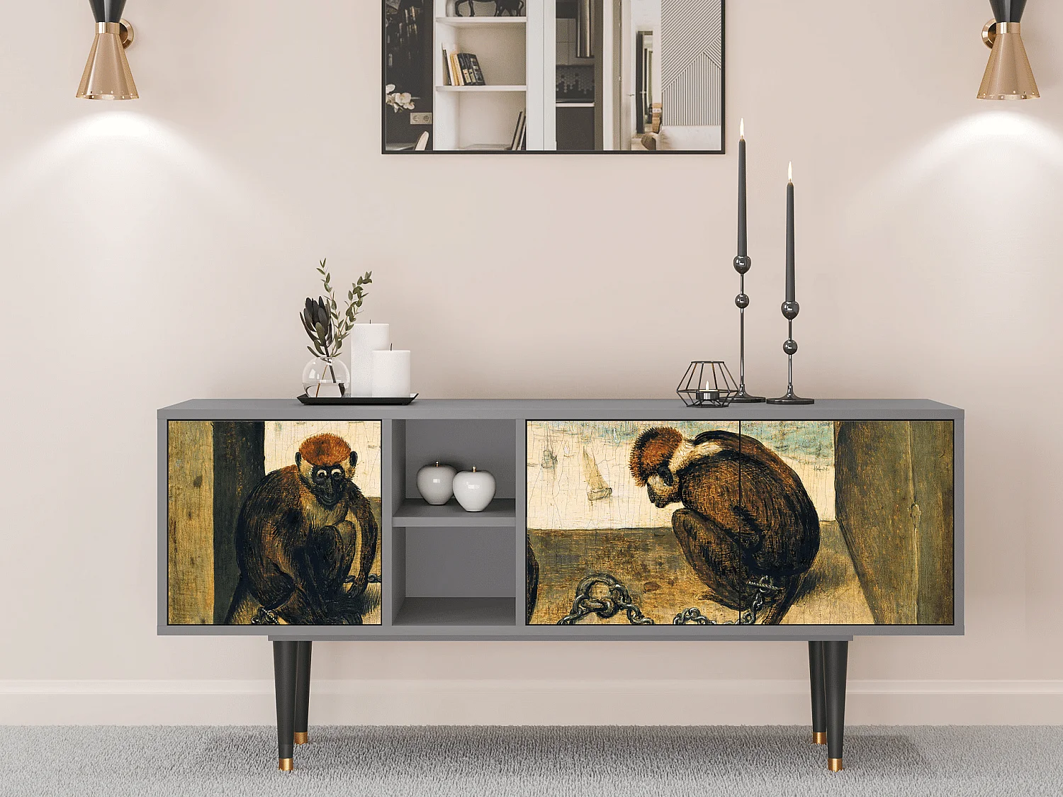 Meuble TV - 150х69х41 cm - T5 - Two Monkeys, Gris