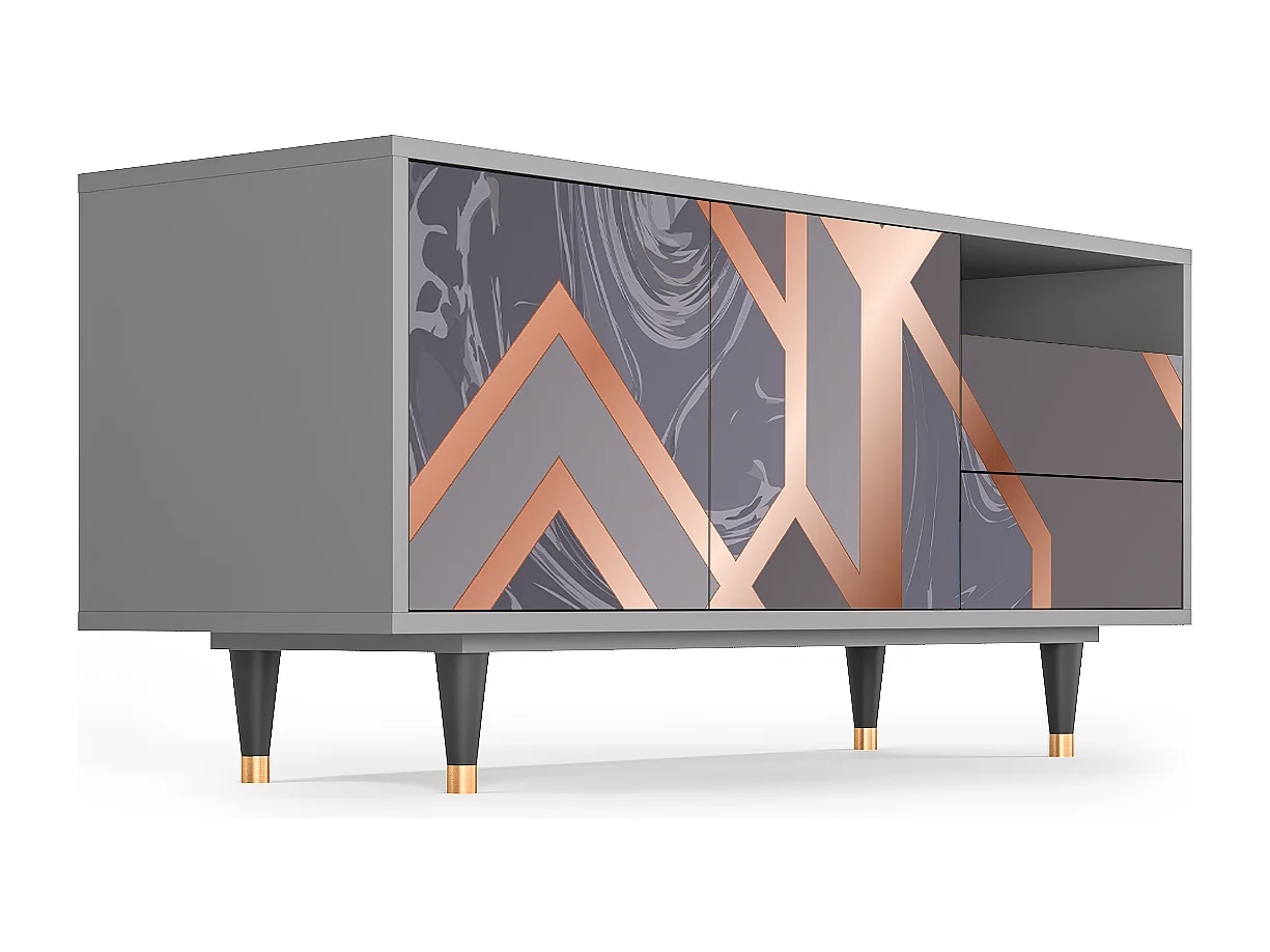 Mueble de TV - 125х56х41 cm - T7 - Taupe Anatomy, Gris