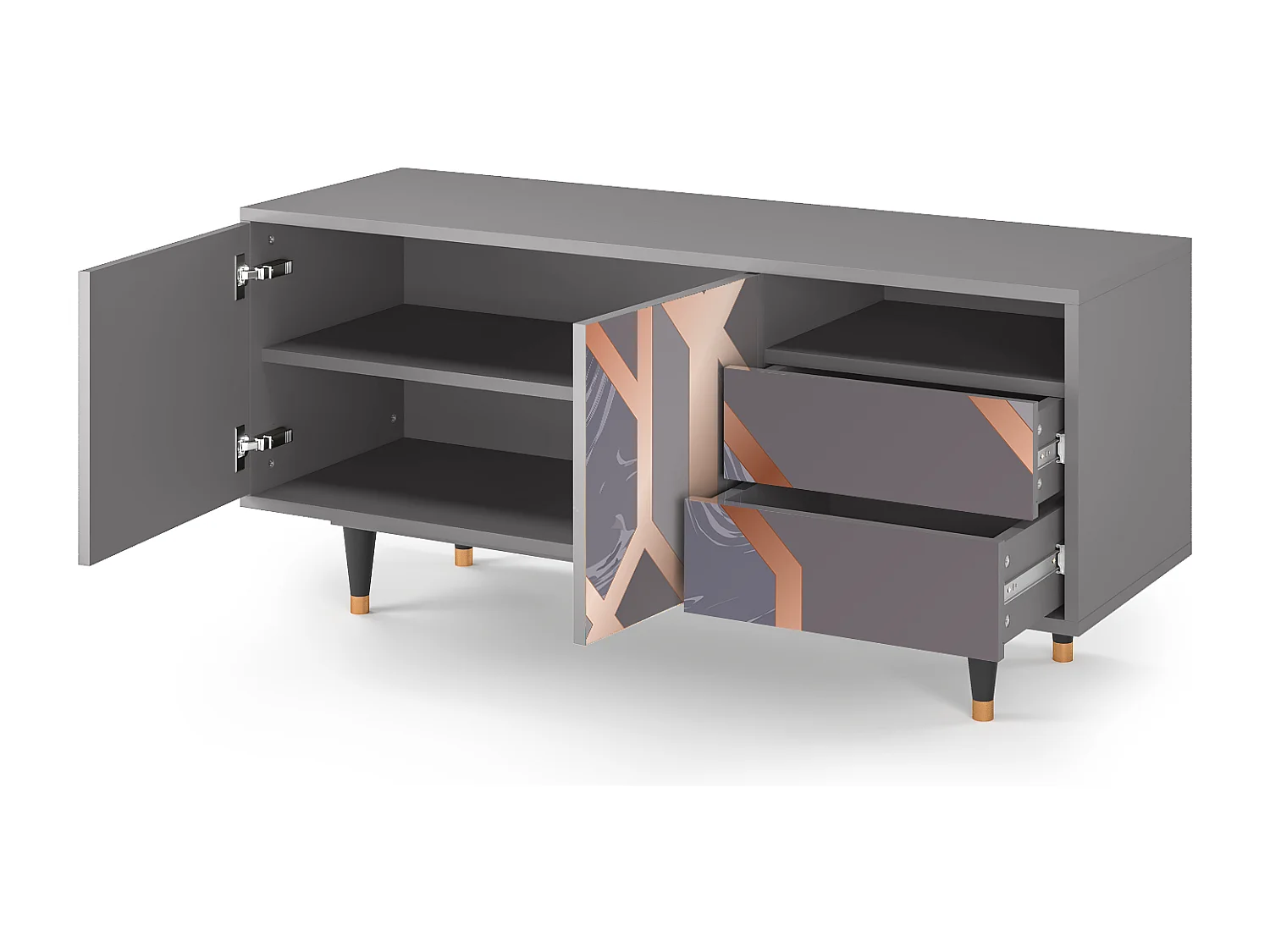 Mueble de TV - 125х56х41 cm - T7 - Taupe Anatomy, Gris