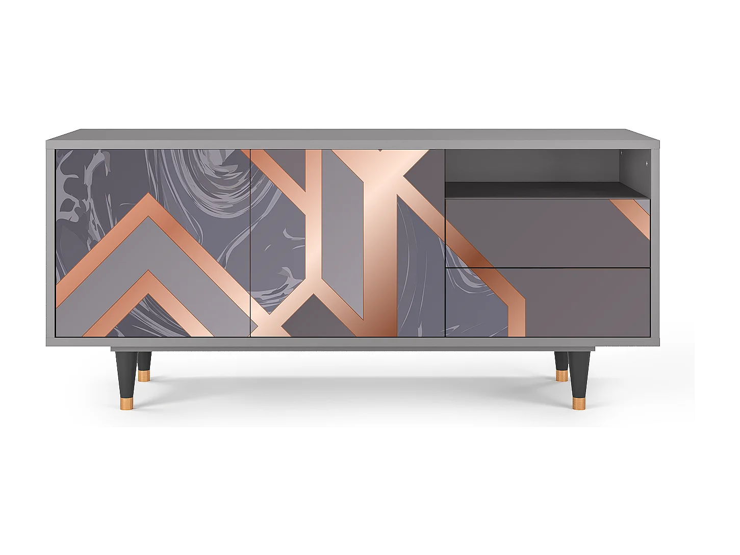 Meuble TV - 125х56х41 cm - T7 - Taupe Anatomy, Gris