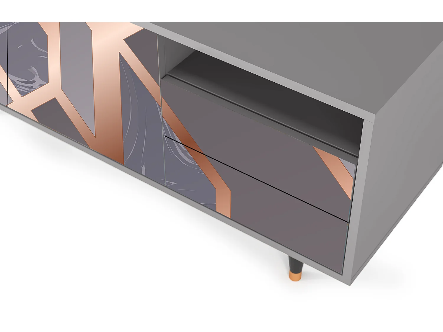 Meuble TV - 125х56х41 cm - T7 - Taupe Anatomy, Gris