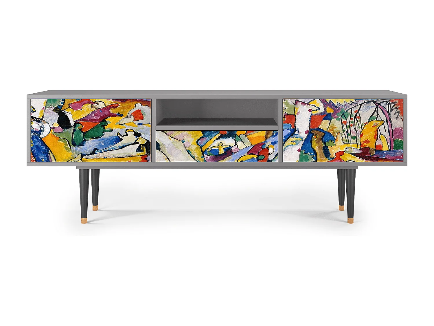 Mueble de TV - 170х59х41 cm - T6 - Improvisation 26  , Cinza