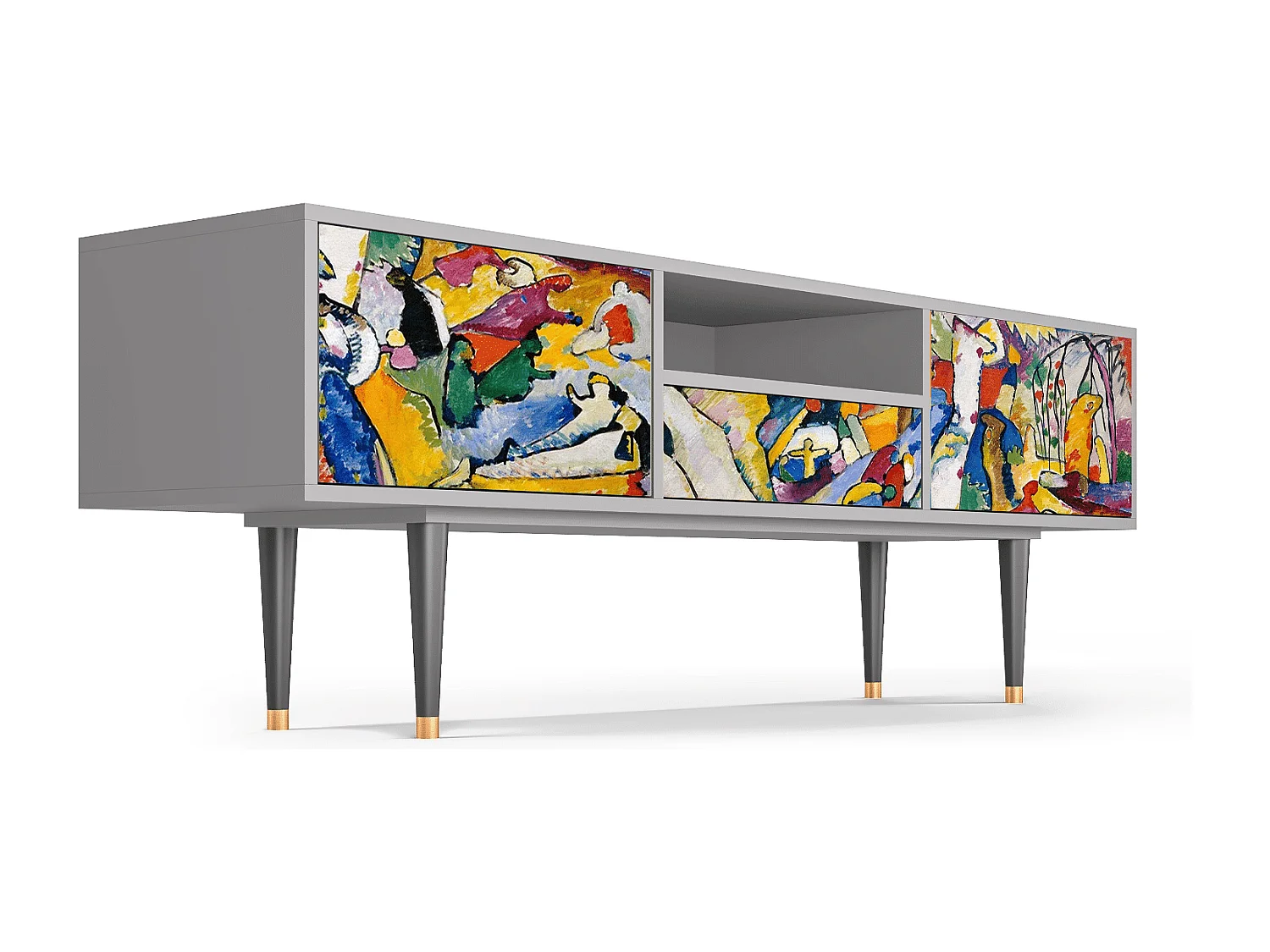 Mueble de TV - 170х59х41 cm - T6 - Improvisation 26  , Cinza