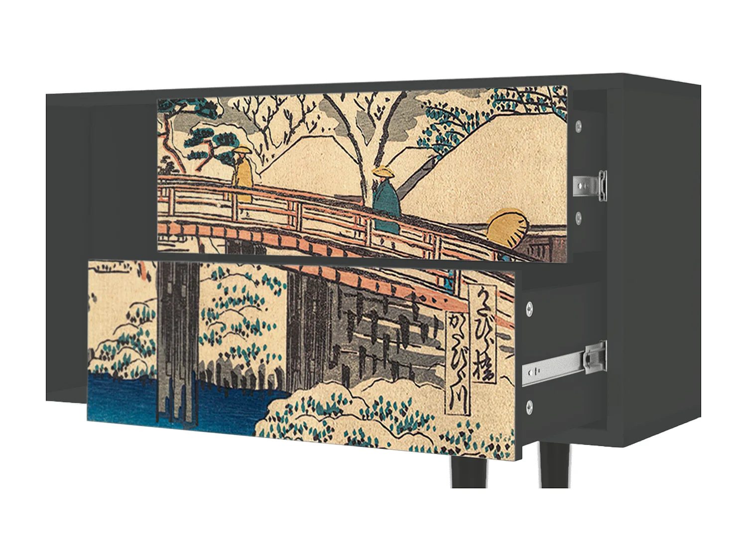 TV-meubel - 170х69х48 cm - T1 - Katabira River, Antraciet