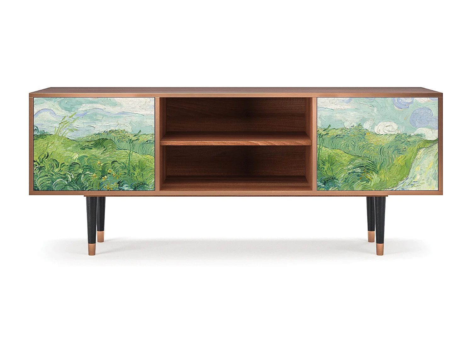 Mobile TV - 170х69х48 cm - T2 - Green Wheat Fields, Noce