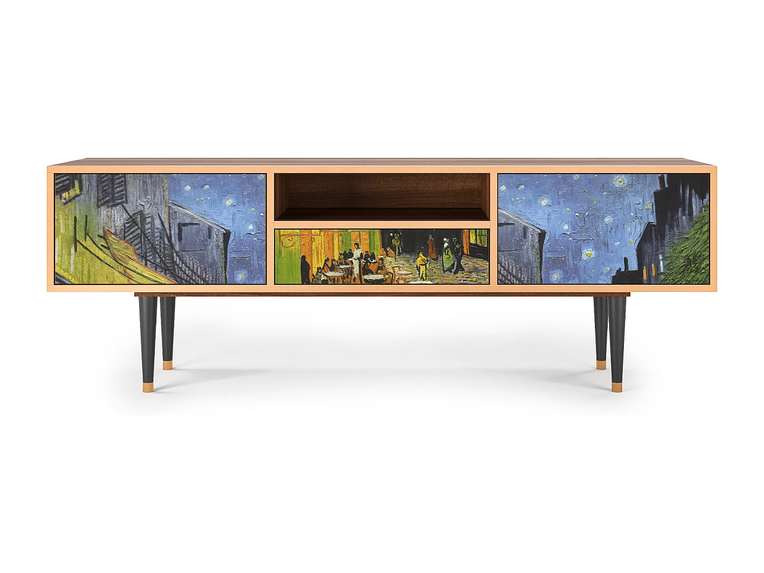 Meuble TV - 170х59х41 cm - T6 - Café Terrace at Night, Noyer