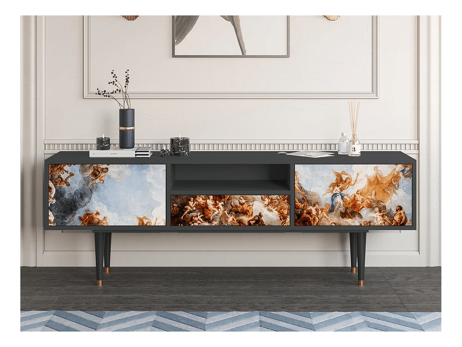Meuble TV - 170х59х41 cm - T6 - Versailles, Anthracite
