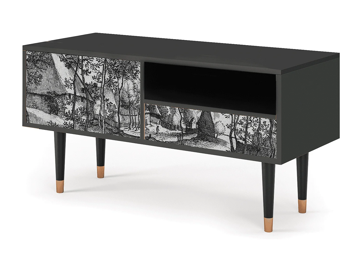 Meuble TV - 115х59х48 cm - T3 - Village Road, Anthracite