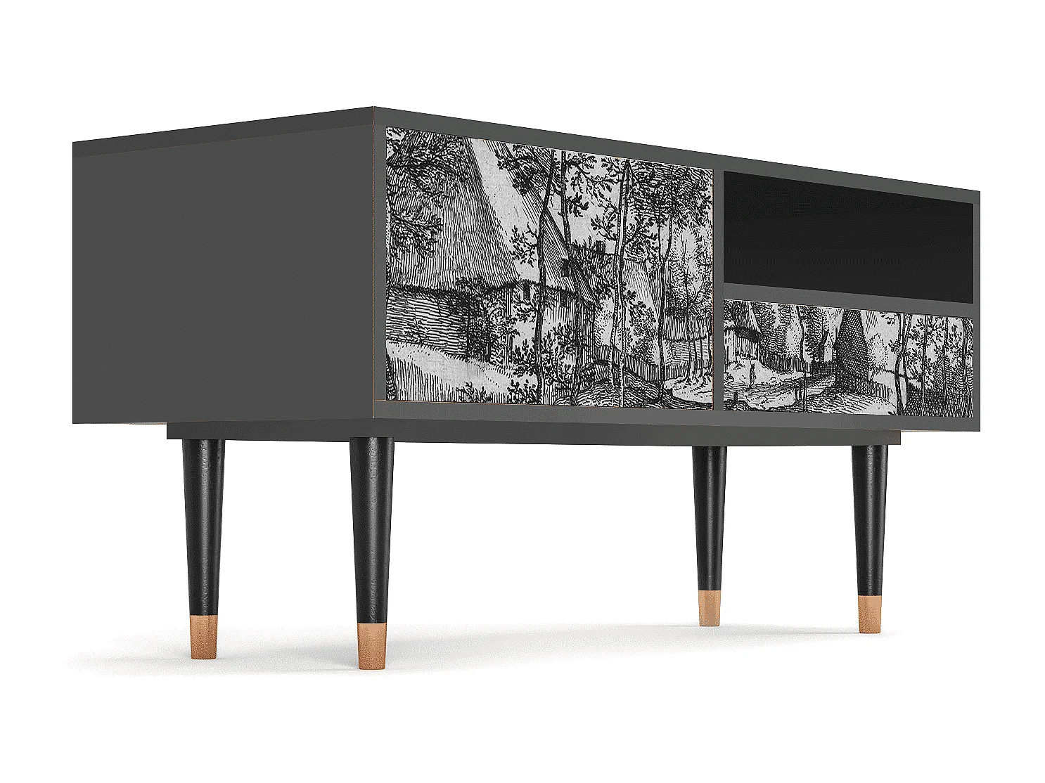 Meuble TV - 115х59х48 cm - T3 - Village Road, Anthracite