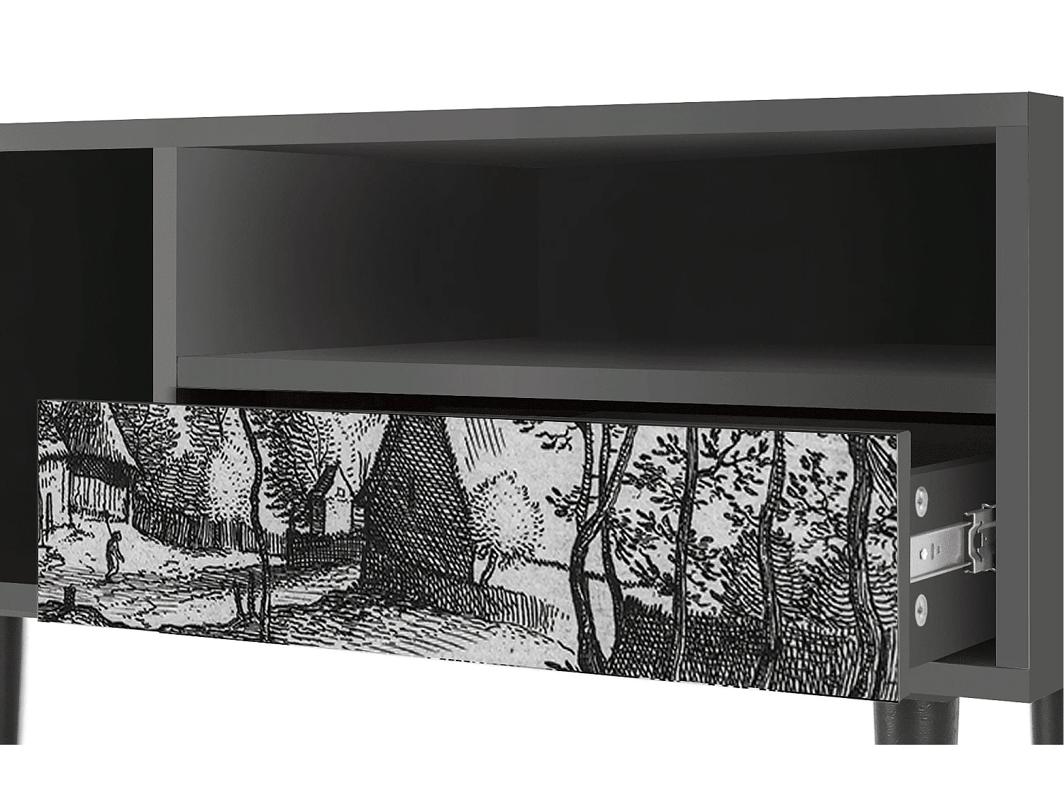 Meuble TV - 115х59х48 cm - T3 - Village Road, Anthracite