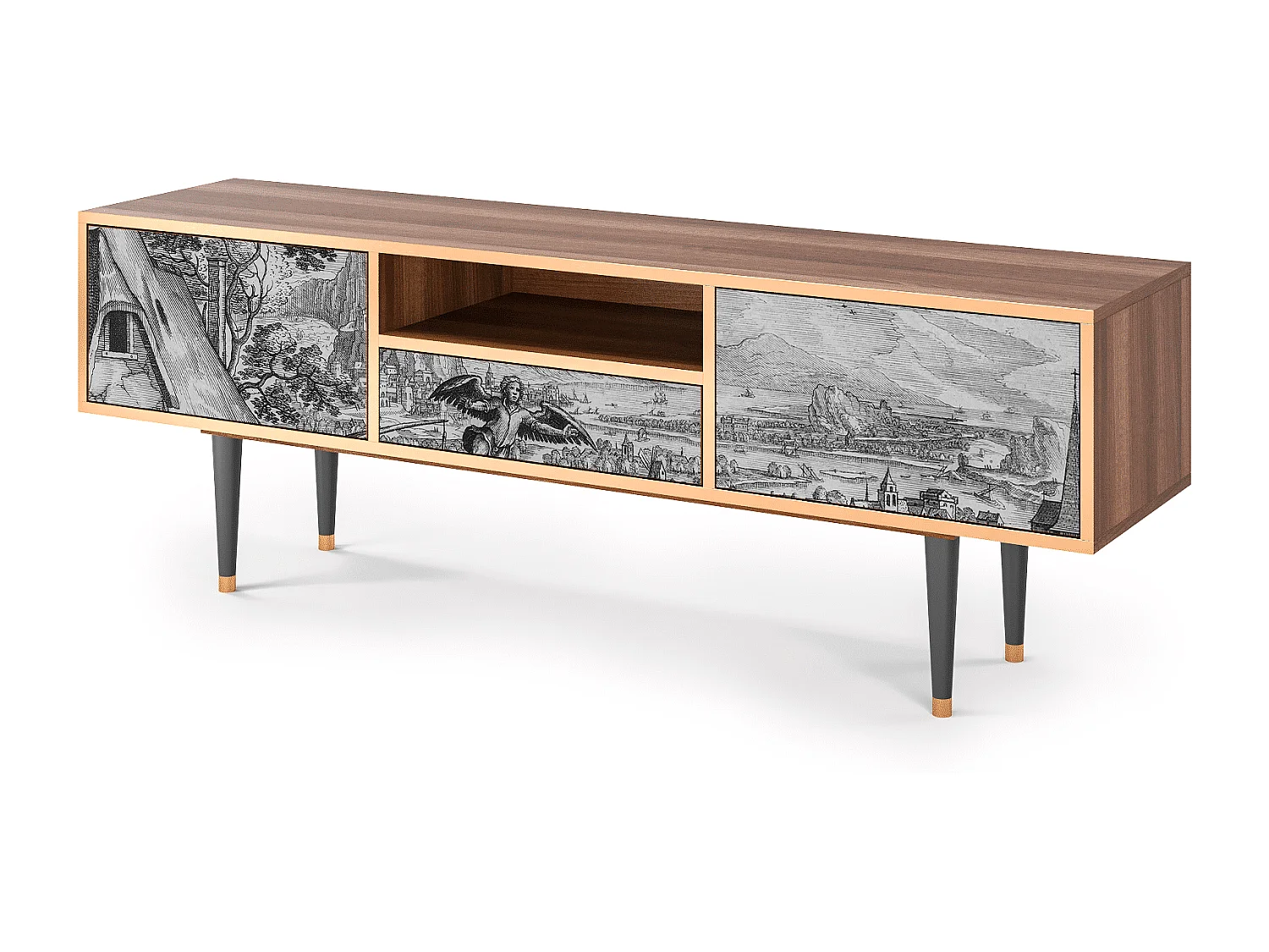 TV-meubel - 170х59х41 cm - T6 - Departure, Walnoot