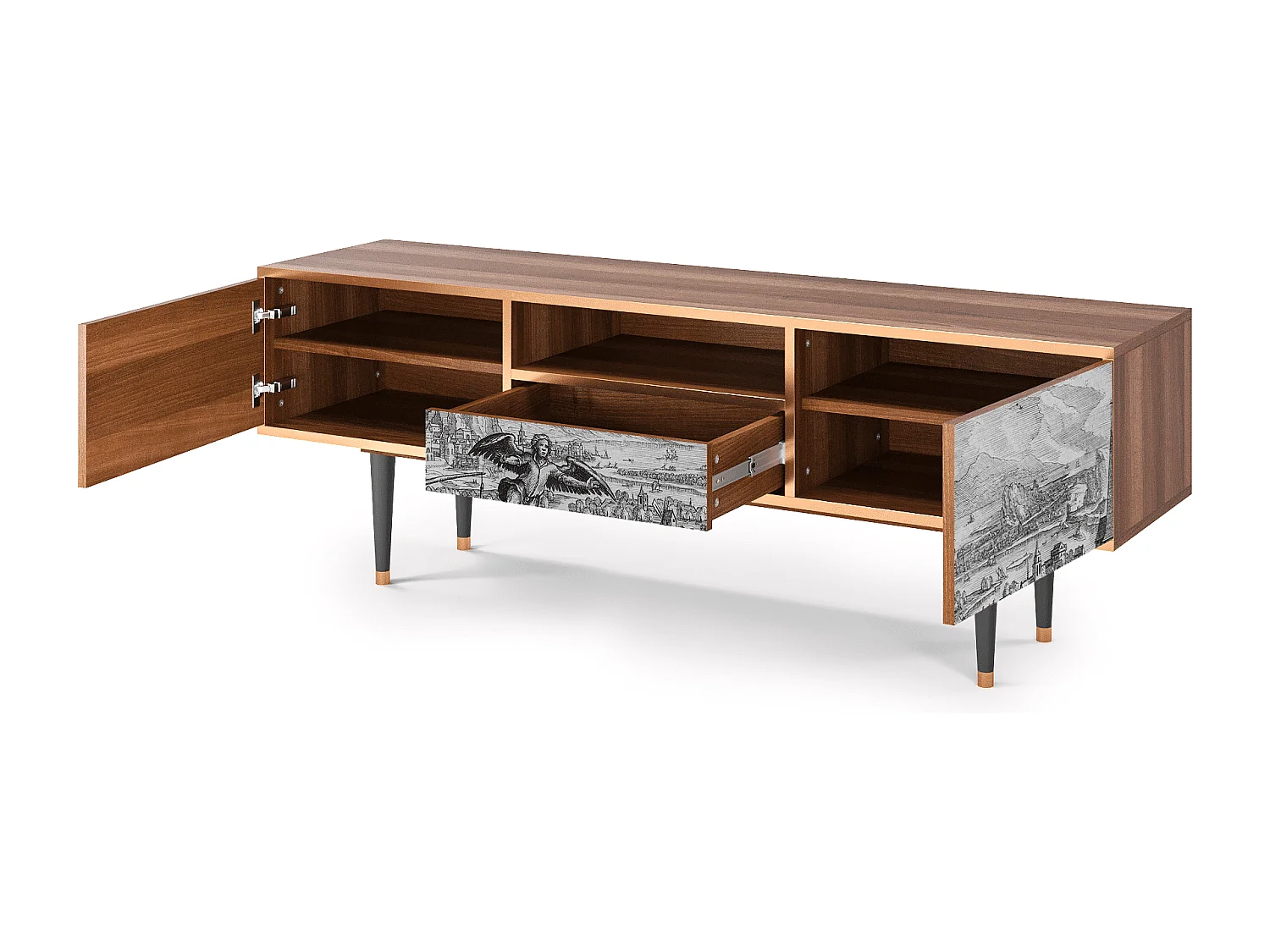 TV-meubel - 170х59х41 cm - T6 - Departure, Walnoot