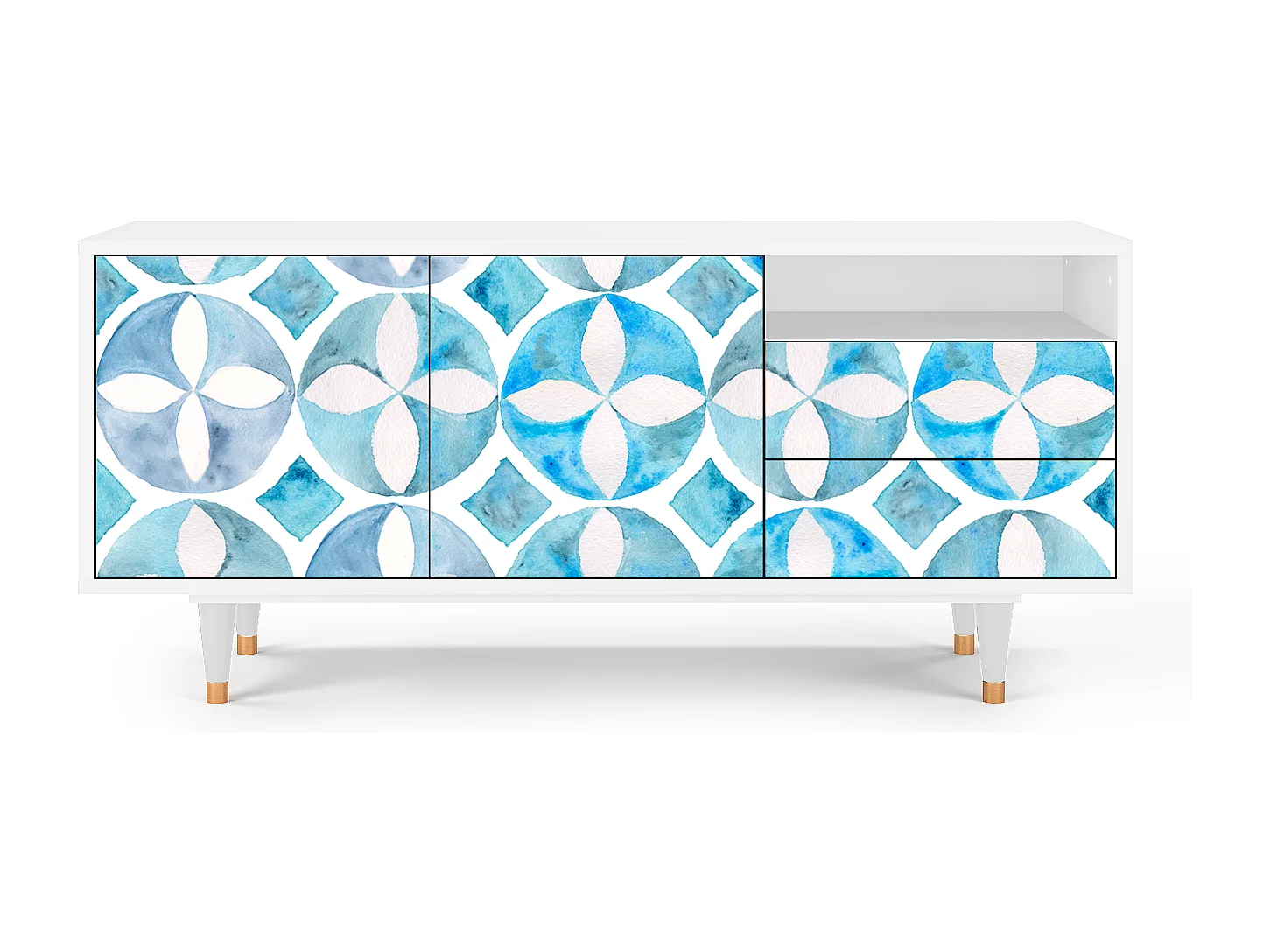 Meuble TV - 125х56х41 cm - T7 - Porto Mood, Blanc