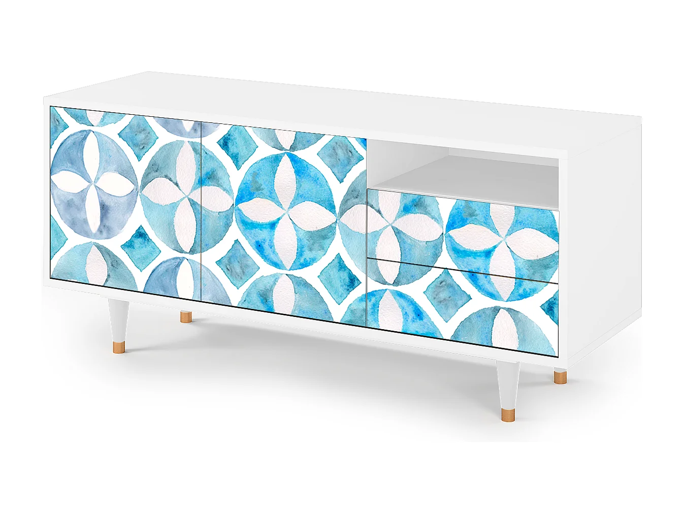 Meuble TV - 125х56х41 cm - T7 - Porto Mood, Blanc