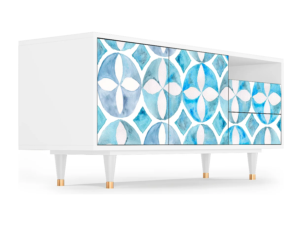 Meuble TV - 125х56х41 cm - T7 - Porto Mood, Blanc