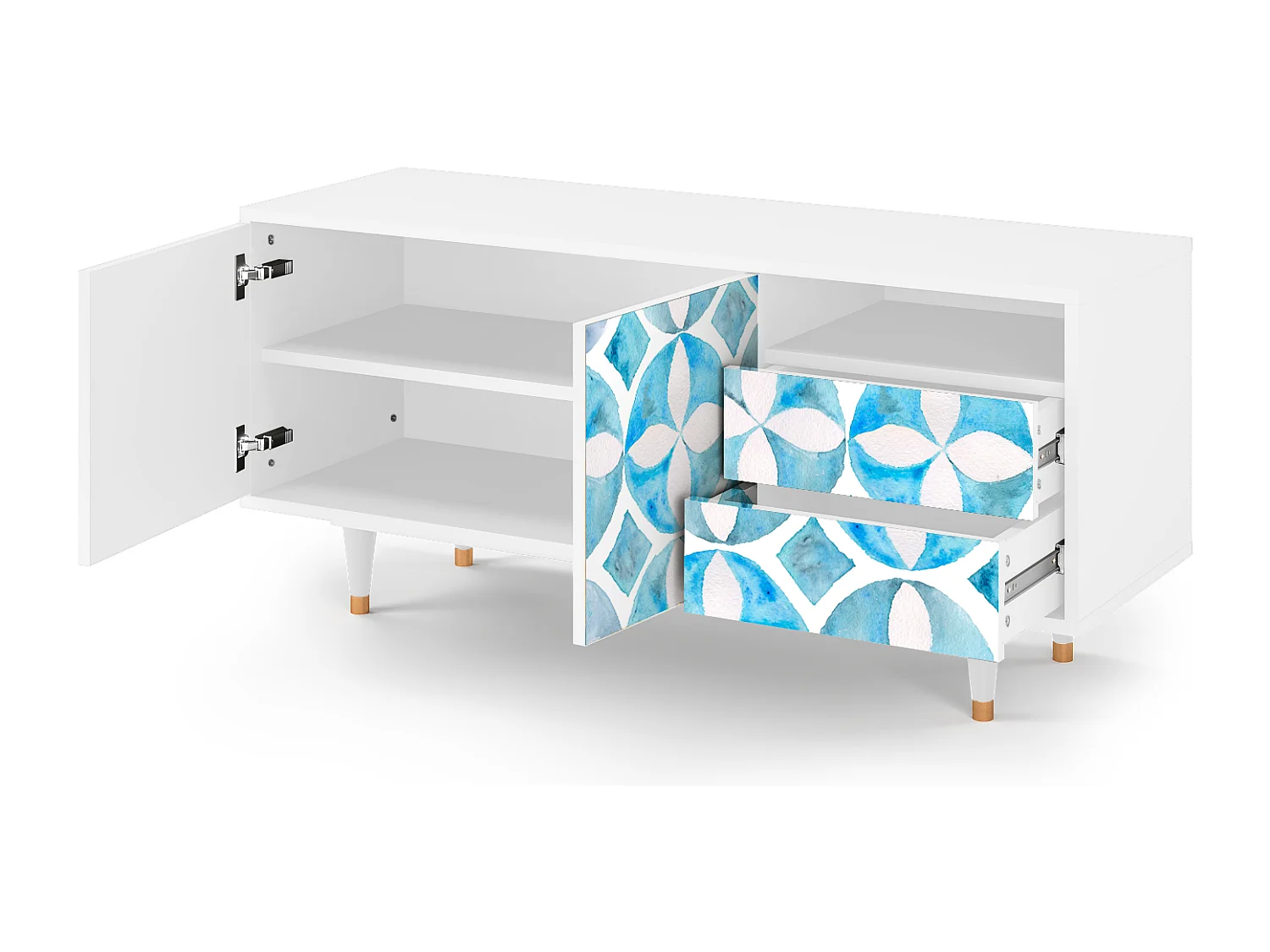 Meuble TV - 125х56х41 cm - T7 - Porto Mood, Blanc