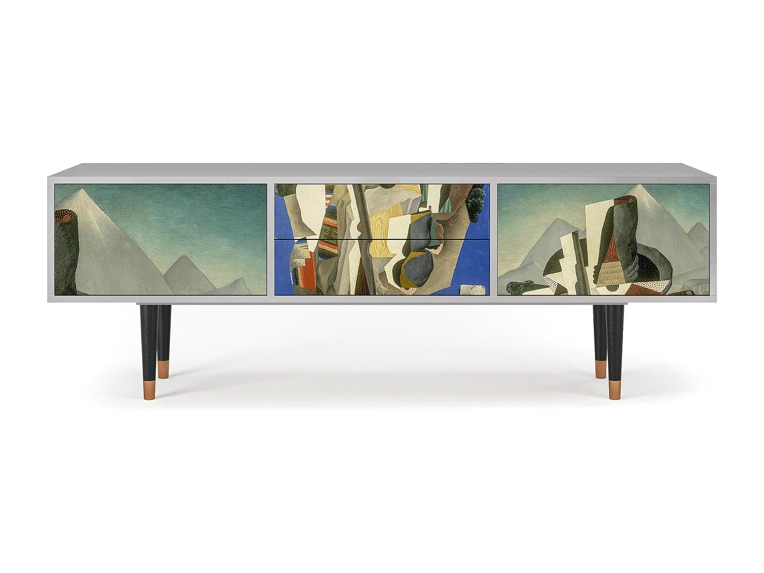 TV-Möbel - 170х59х48 cm - T4 - The Cubist Paintings , Grau