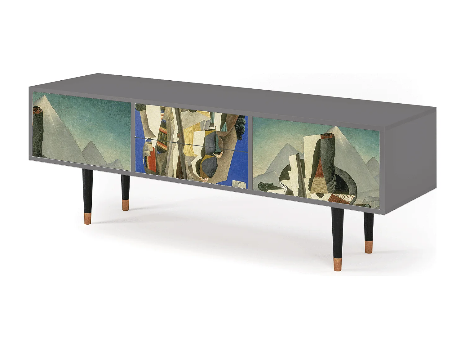 TV-Möbel - 170х59х48 cm - T4 - The Cubist Paintings , Grau