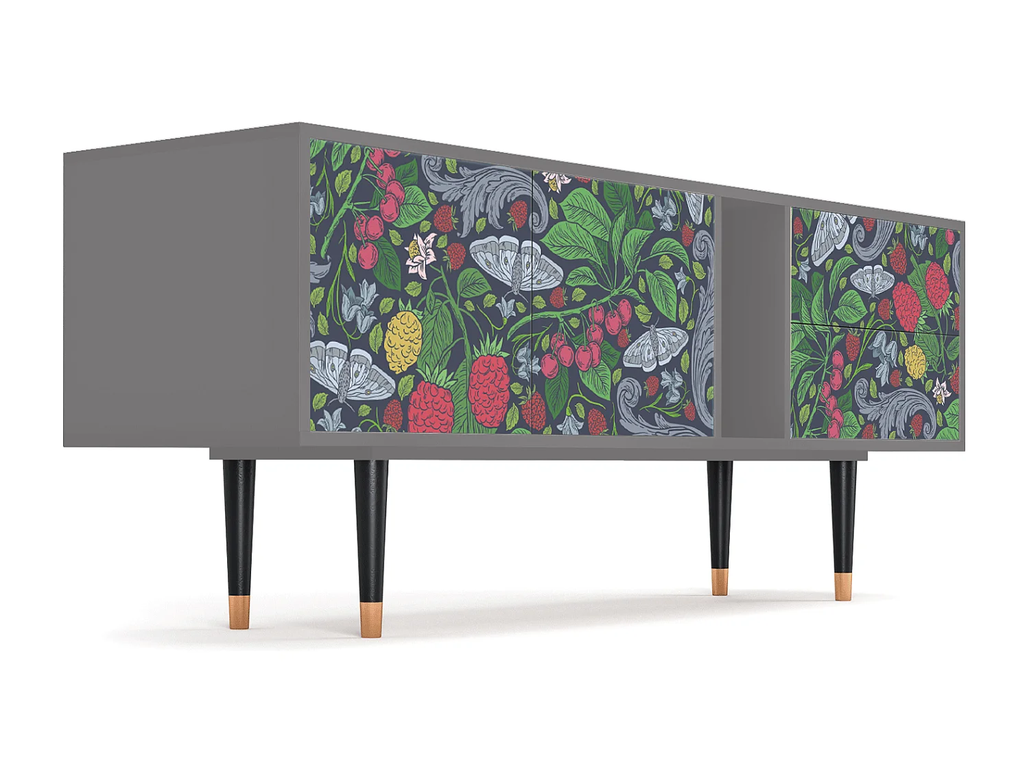 TV-meubel - 170х69х48 cm - T1 - Summer Berries, Grijs