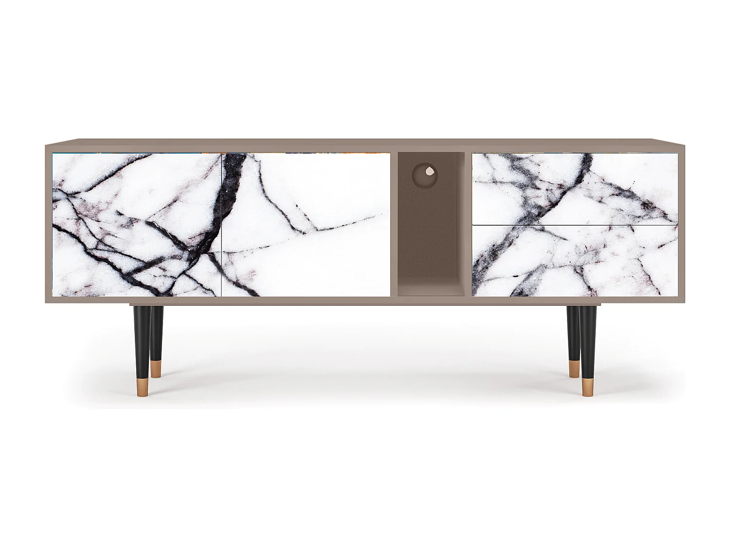 Szafka RTV - 170х69х48 cm - T1 - Raven Marble, Latte