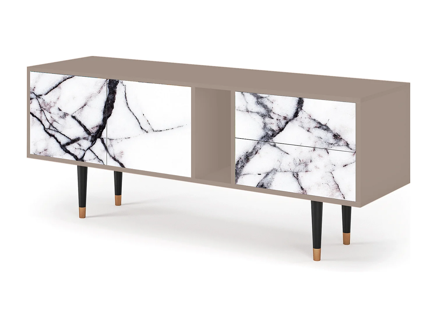 Szafka RTV - 170х69х48 cm - T1 - Raven Marble, Latte