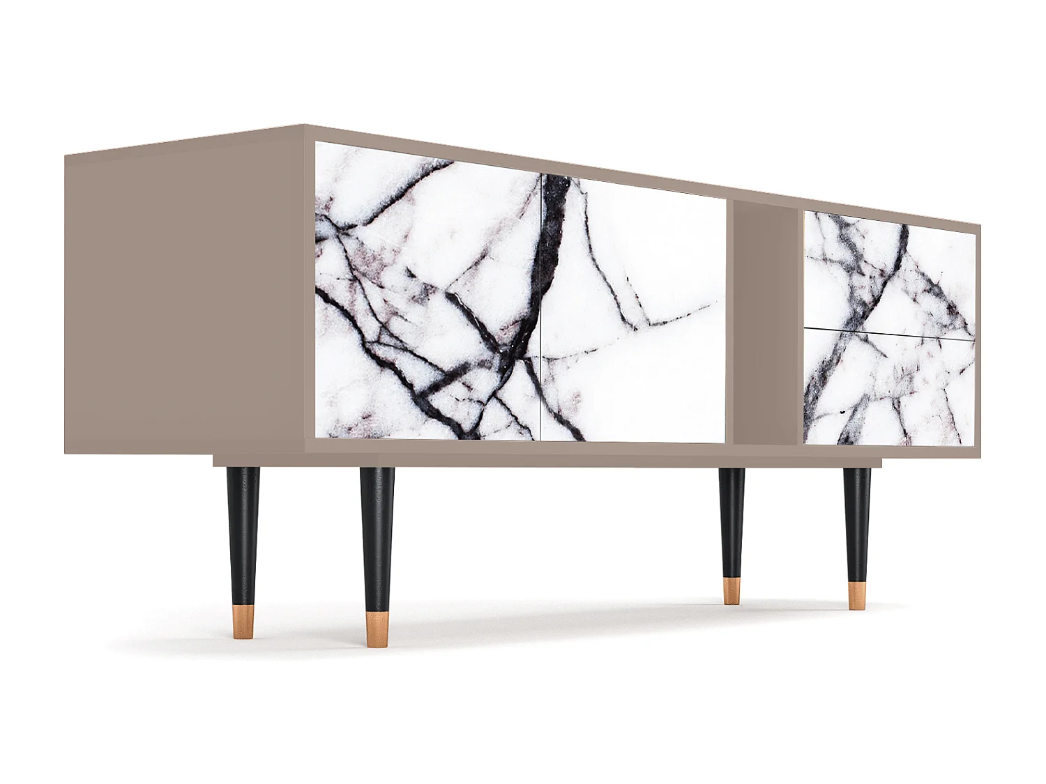 Szafka RTV - 170х69х48 cm - T1 - Raven Marble, Latte