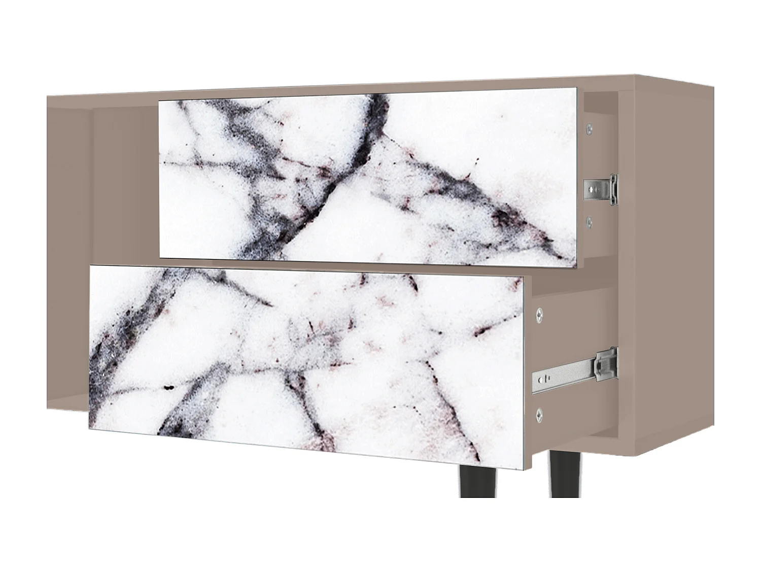 Szafka RTV - 170х69х48 cm - T1 - Raven Marble, Latte