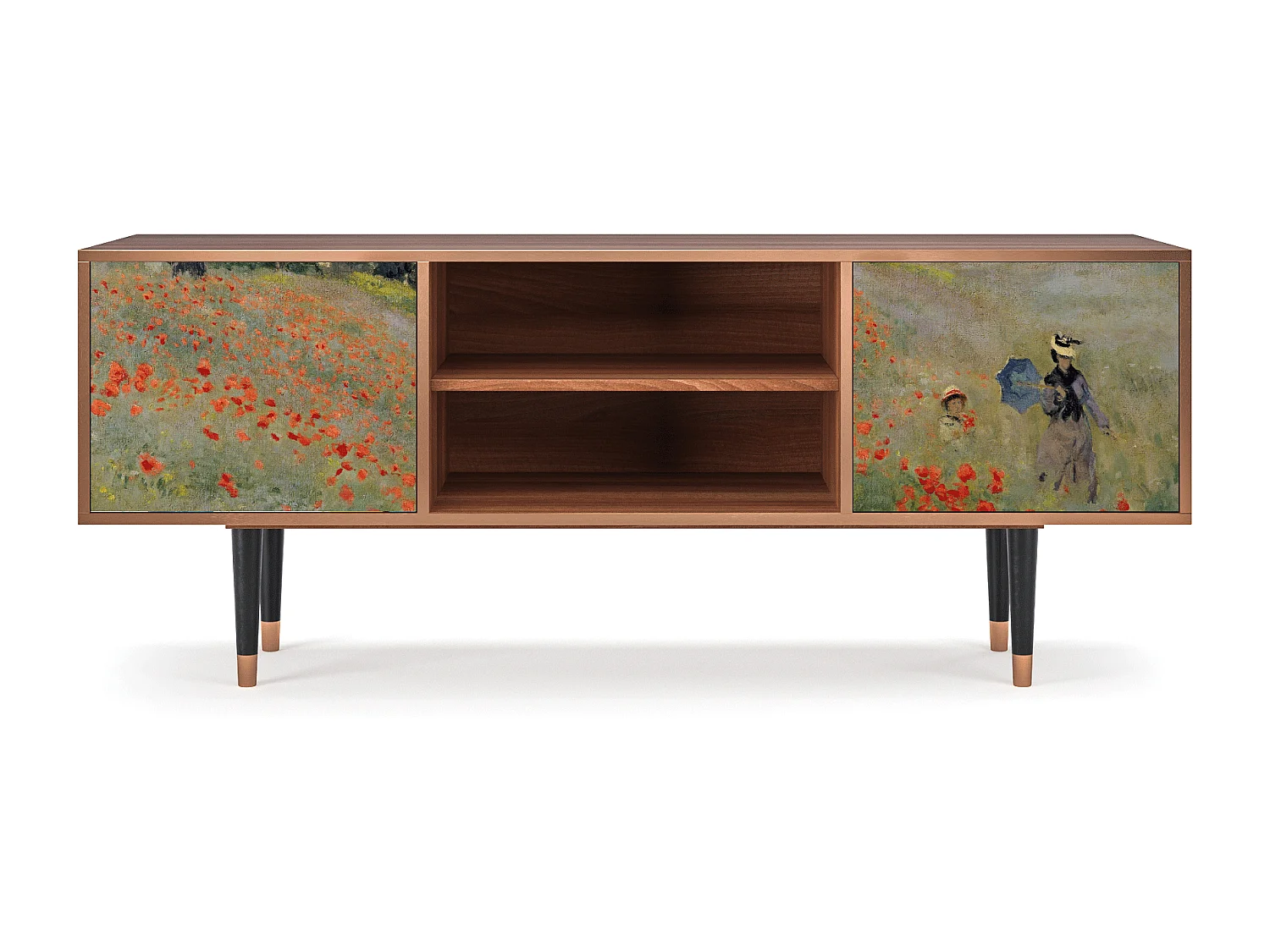 Meuble TV - 170х69х48 cm - T2 - The Poppy Field   , Noyer