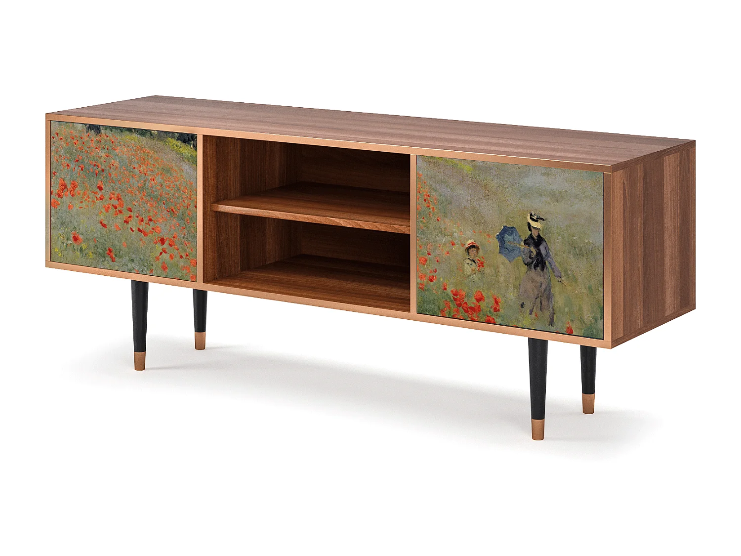 Meuble TV - 170х69х48 cm - T2 - The Poppy Field   , Noyer