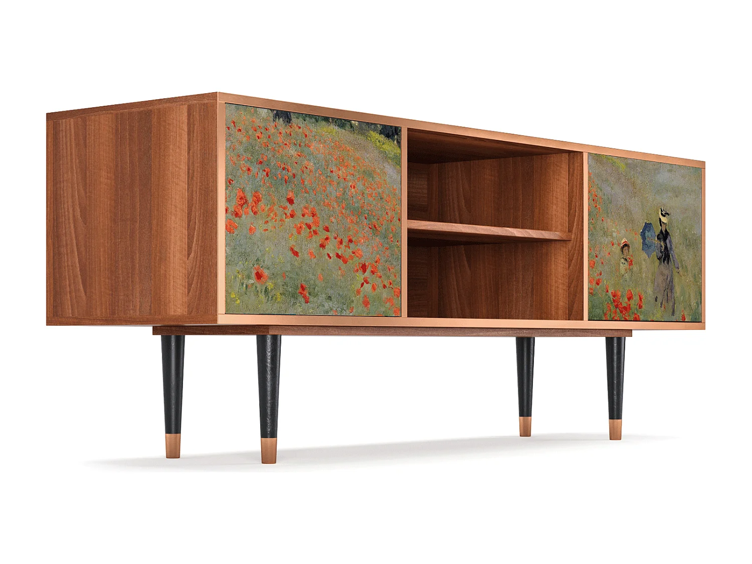 Meuble TV - 170х69х48 cm - T2 - The Poppy Field   , Noyer