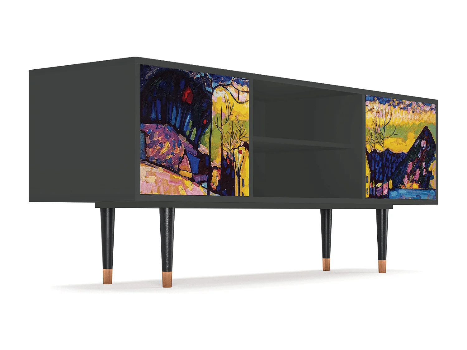 Szafka RTV - 170х69х48 cm - T2 - Winter Landscape, Antracyt