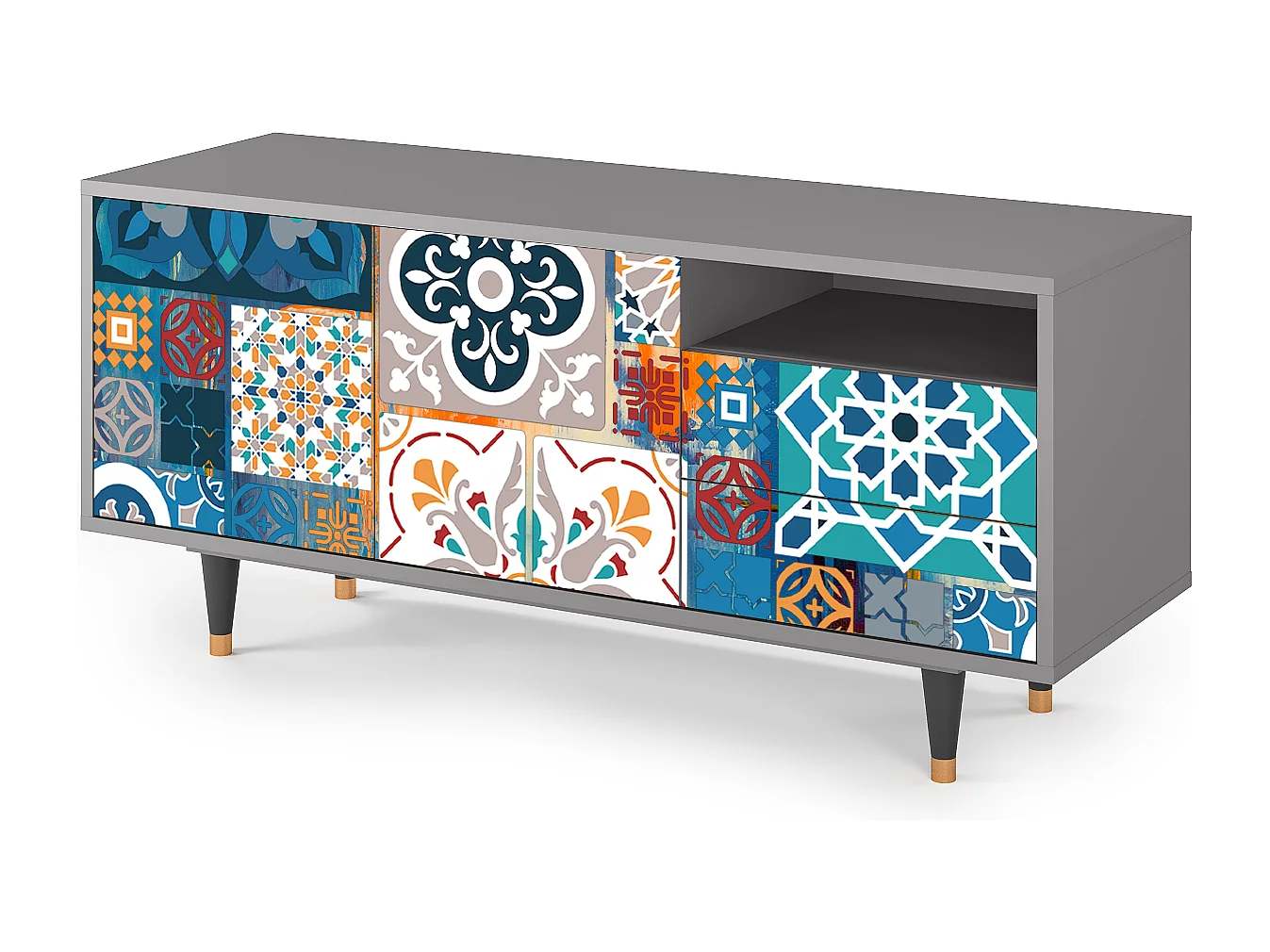 Mobile TV - 125х56х41 cm - T7 - Moroccan Market, Grigio