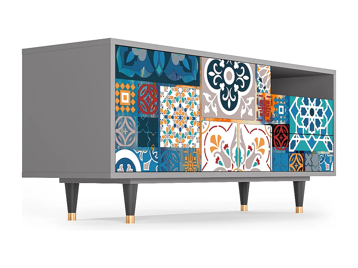 Mobile TV - 125х56х41 cm - T7 - Moroccan Market, Grigio