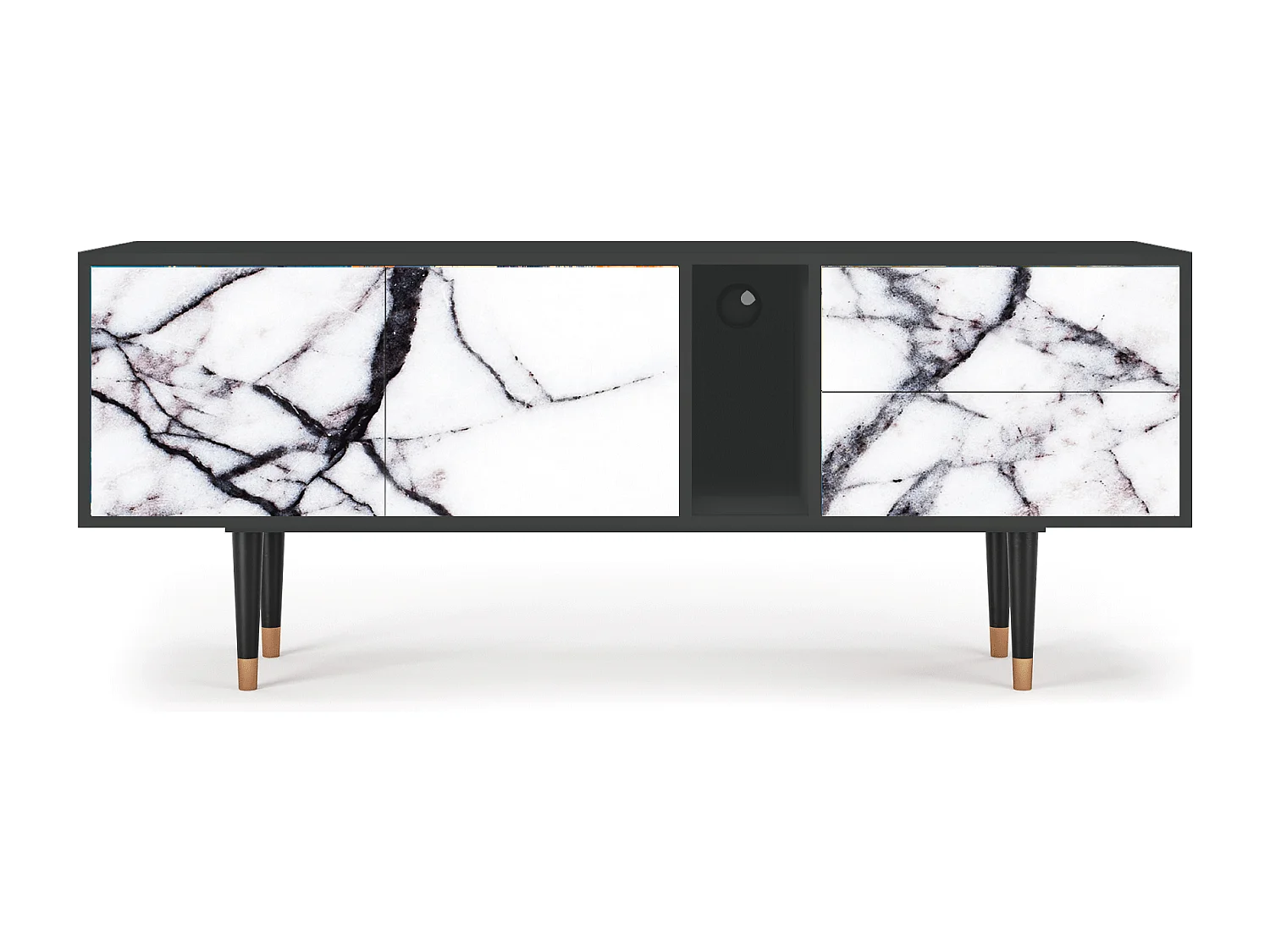 Szafka RTV - 170х69х48 cm - T1 - Raven Marble, Antracyt