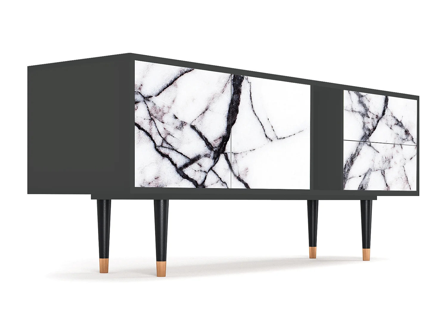 Szafka RTV - 170х69х48 cm - T1 - Raven Marble, Antracyt