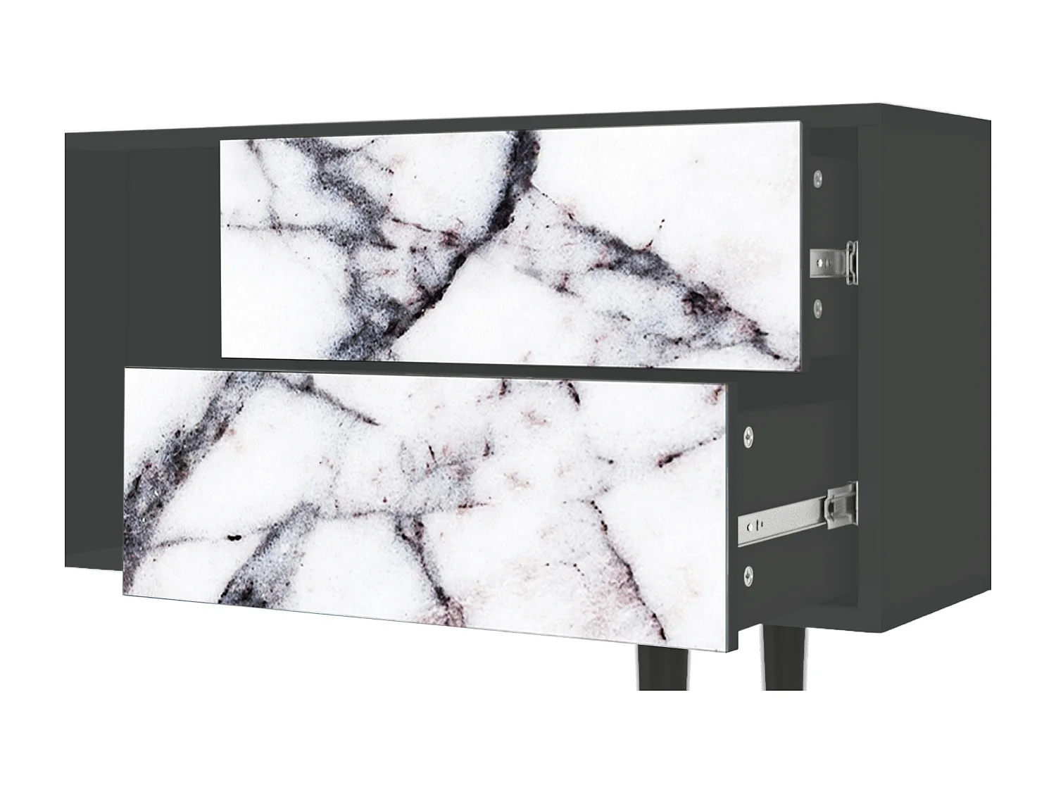 Szafka RTV - 170х69х48 cm - T1 - Raven Marble, Antracyt