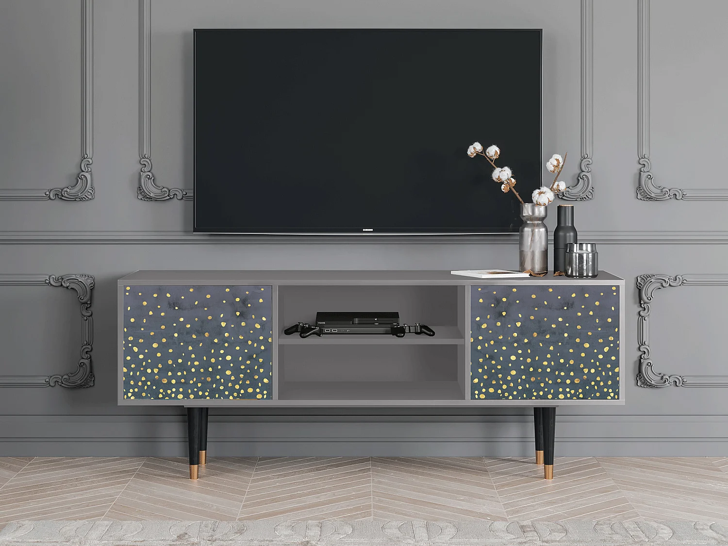 Mueble de TV - 170х69х48 cm - T2 - Foggy Lights, Gris
