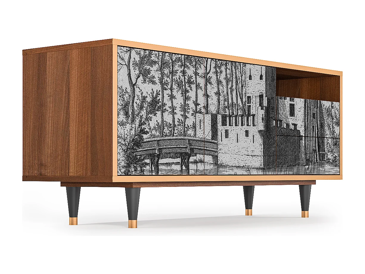 TV-Möbel - 125х56х41 cm - T7 - Castle by Breugel, Walnuss