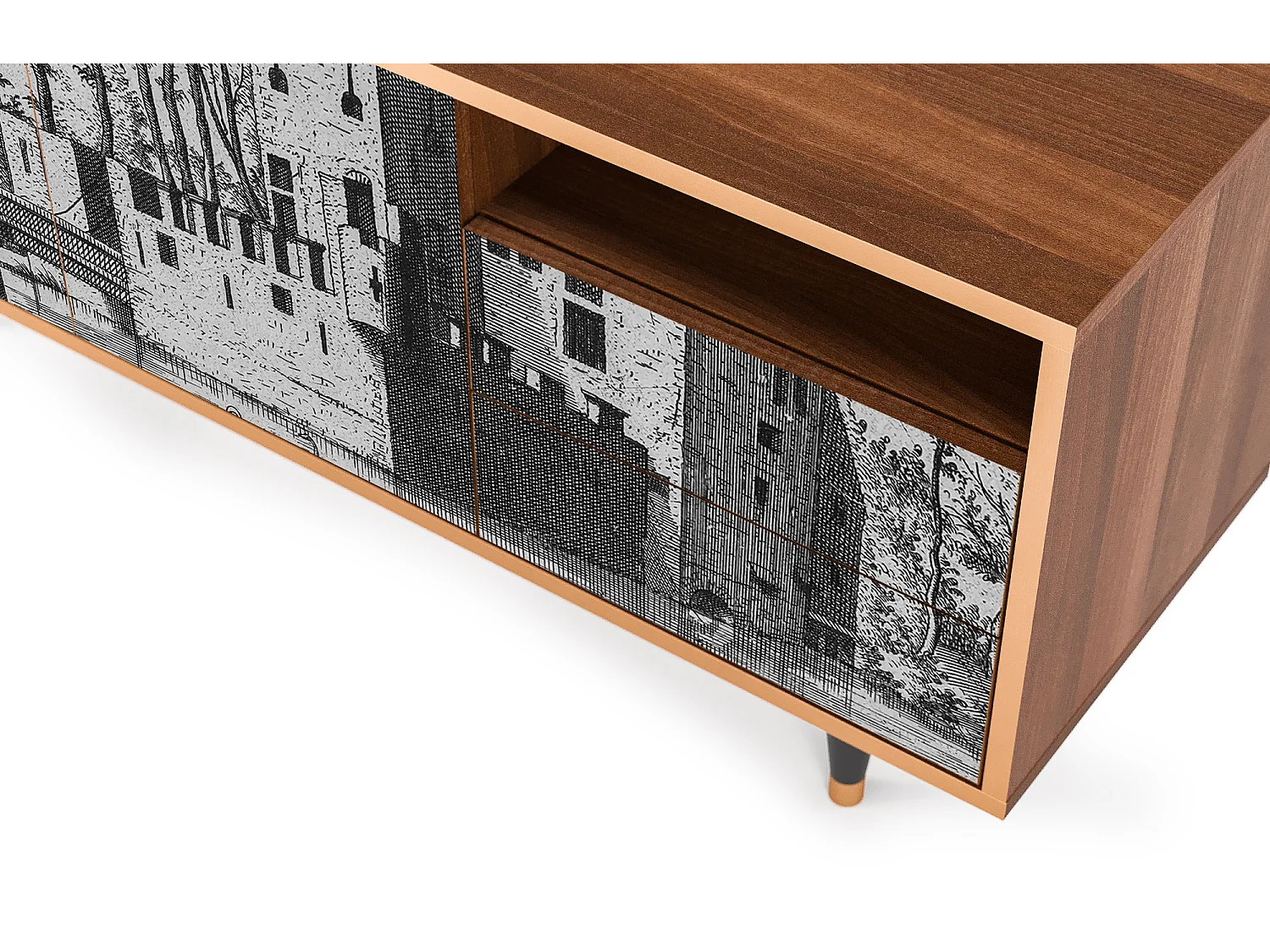 Meuble TV - 125х56х41 cm - T7 - Castle by Breugel, Noyer