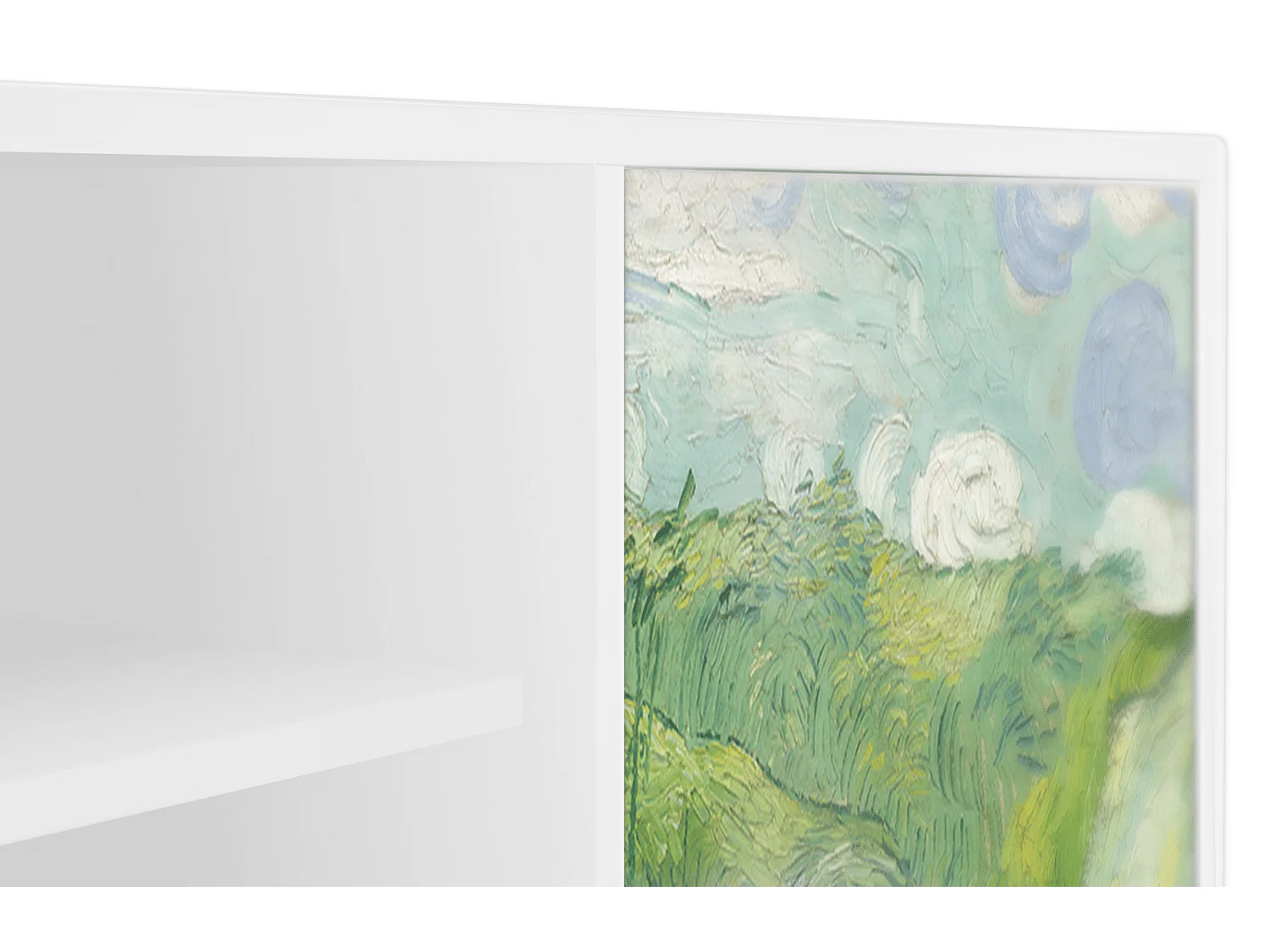 Mobile TV - 170х69х48 cm - T2 - Green Wheat Fields, Bianco