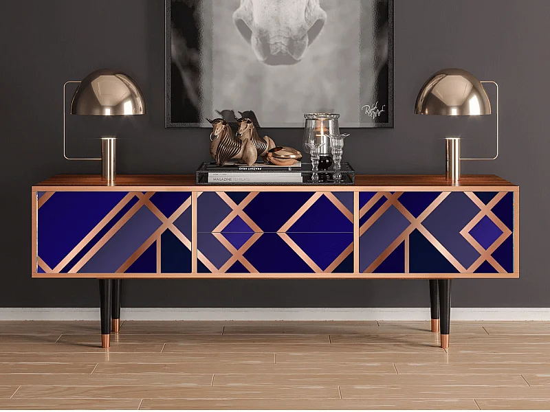 TV-Möbel - 170х59х48 cm - T4 - Aquamarine Getsby, Walnuss