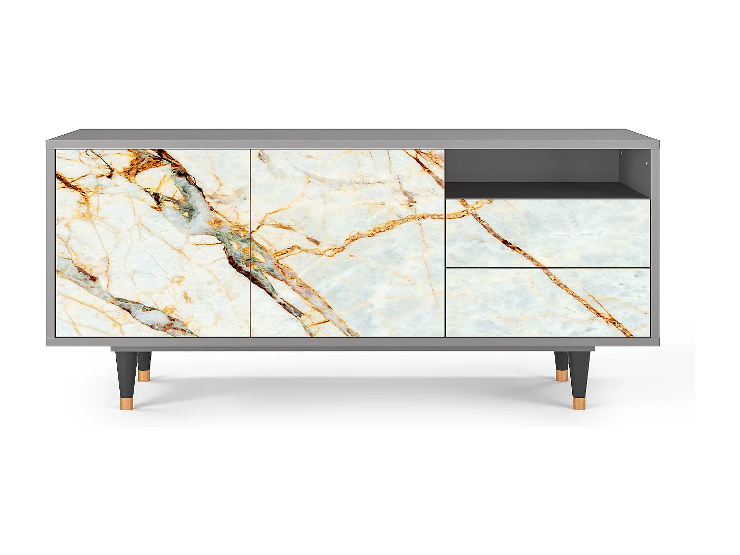 TV-meubel - 125х56х41 cm - T7 - Zandy Marble, Grijs