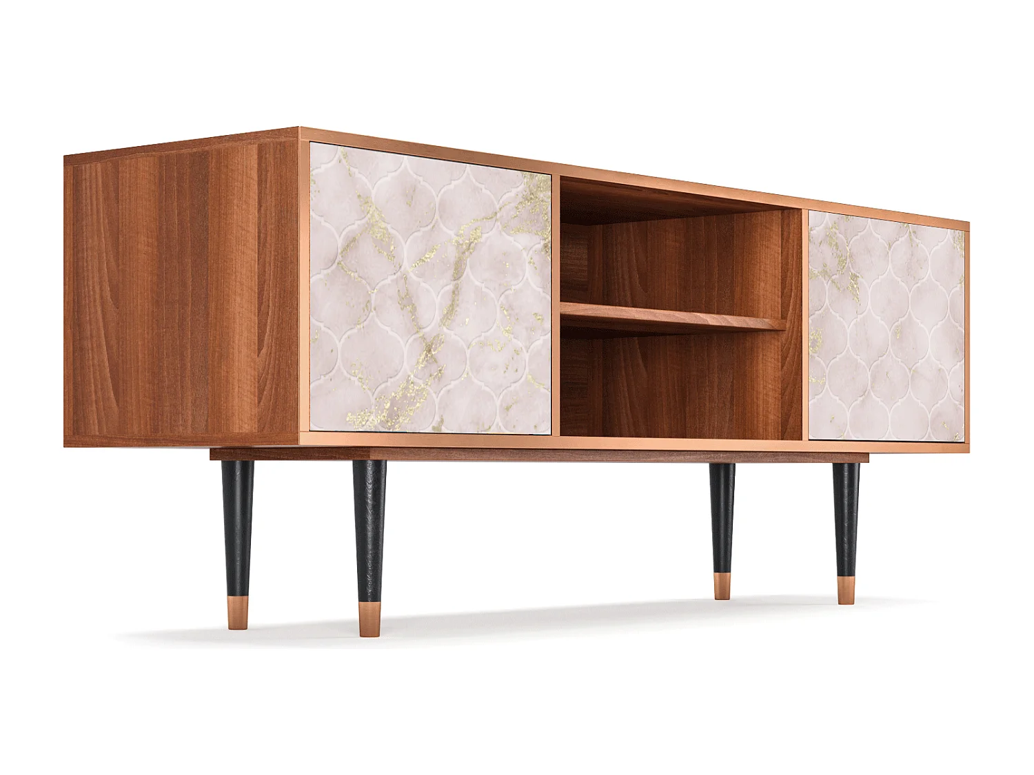 Meuble TV - 170х69х48 cm - T2 - Dirty Roses, Noyer