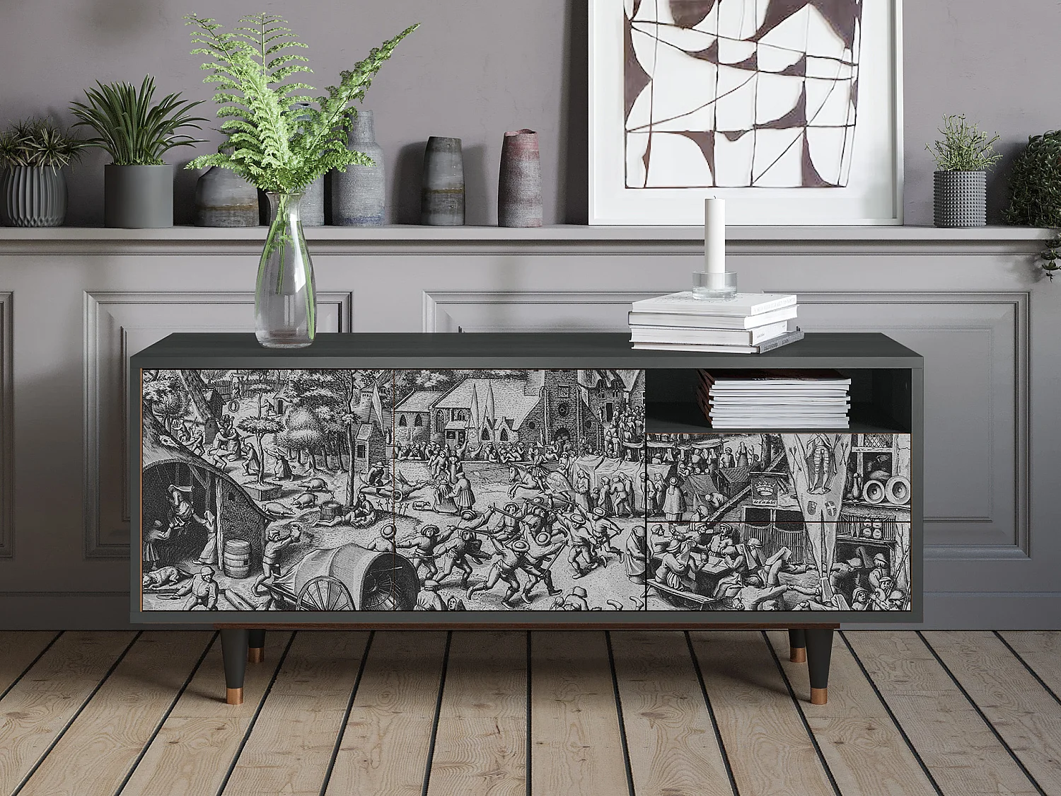 TV-Möbel - 125х56х41 cm - T7 - The Festival of Saint, Anthrazit